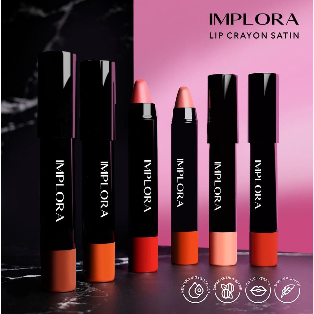 IMPLORA - Lip Crayon Satin 3.5gr - Lipstick - Lip Cream - Lipcream - Lipcrayon