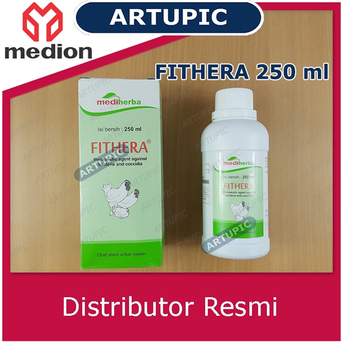 Fithera 250 ml Obat Oral Herbal Anti Koksi Bakteri CRD Ayam Unggas Ternak Hewan Medion Artupic