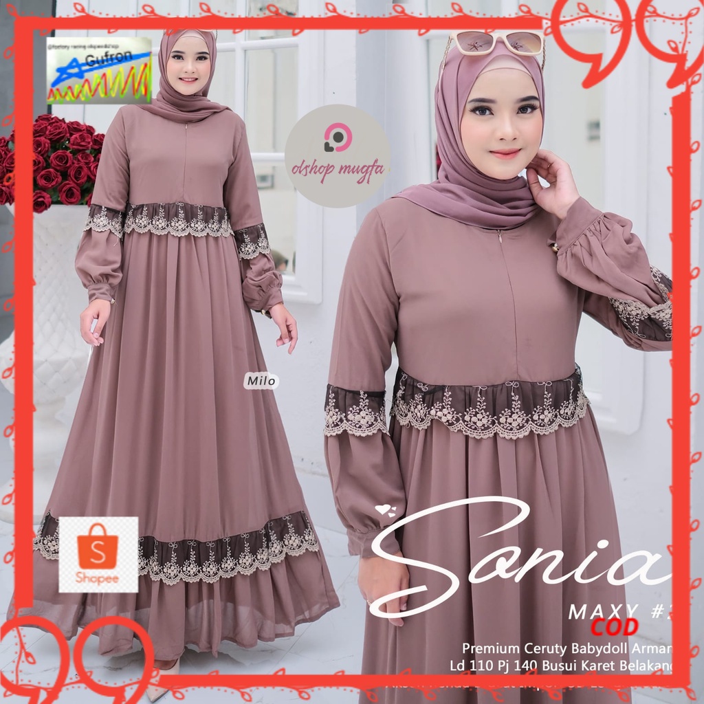 BAJU GAMIS SONIA MAXI BAJU WANITA TER BARU BAJU GAMIS WANITA  KEKINIAN 2022 GAMS  RENDA BAJU GAMIS R