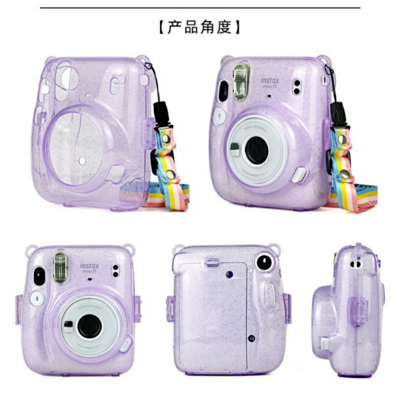 Hardcase Transparan Kamera instax GLITTER/Tas/ camera Mini Polaroid