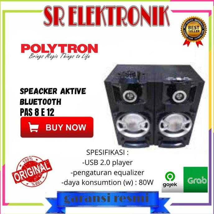 PROMO POLYTRON SPEAKER AUDIO PAS 8E12 PAS8E12 USB BLUETOOTH SDF651651E