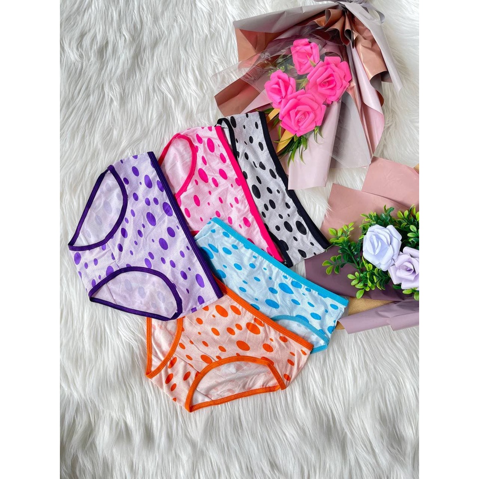 YAGOO - Celana Dalam Wanita Motif Polkadot Besar Polos Undies Polyster Import CD53