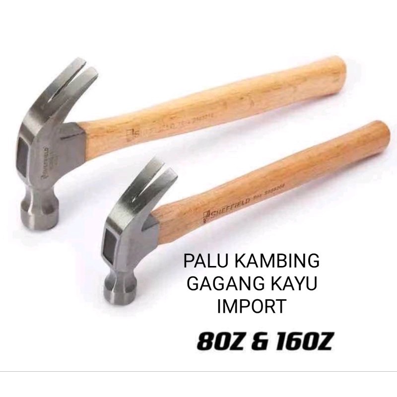 PALU KAMBING GAGANG KAYU IMPOR 8 Oz & 16 Oz