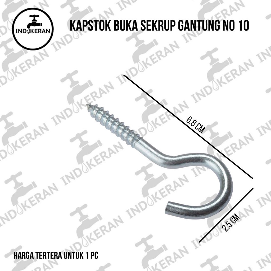 INDOKERAN - Kapstok Buka Sekrup Gantung no 10 - 1 PCS