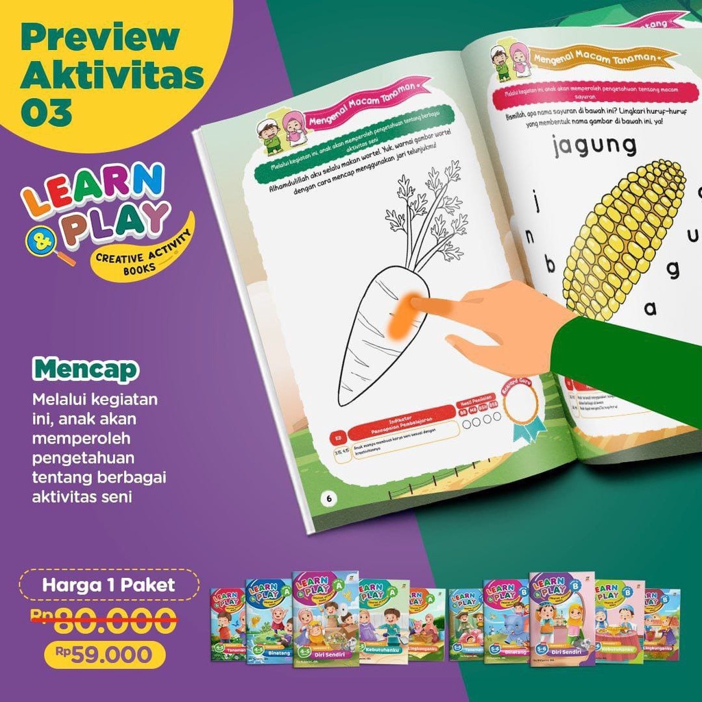 Buku Paket Tematik untuk TK A dan TK B : Learn &amp; Play (Bonus Buku Panduan)
