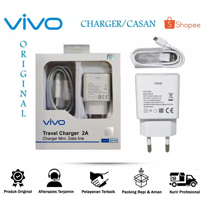 ORIGINAL Charger Vivo 2A Carger Casan Untuk Vivo Casan hp Cepat Penuh / Charger hp / Charger Fast Ch