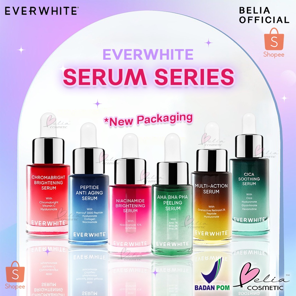 ❤ BELIA ❤ EverWhite Serum Series | Brightening | Cica Shooting | Essence | Aha Bha Pha | Multi Action | Anti Aging | Serum | Ever White | BPOM