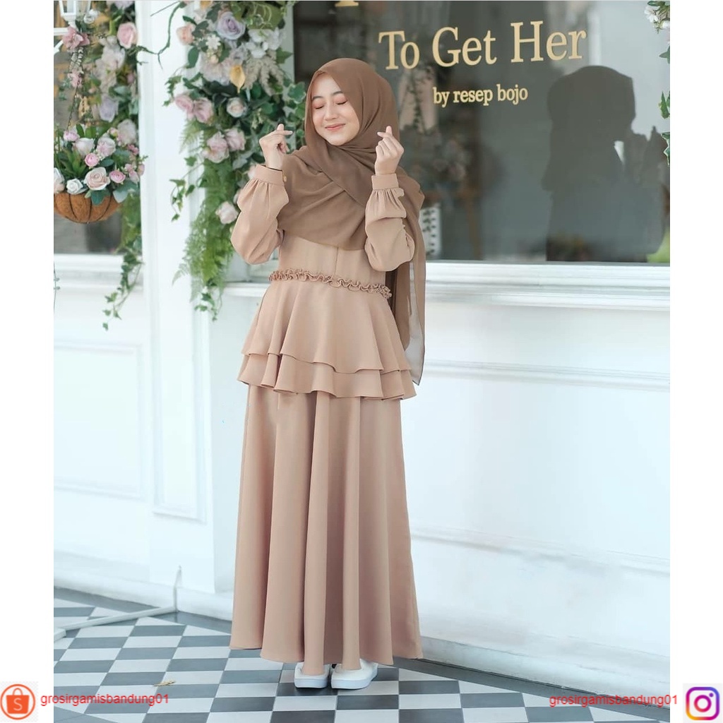Riza Dress  Fashion Muslim Wanita Terbaru  Best Seller  Gamis  Baju  Maxi   OOTD Remaja OOTD Korean 