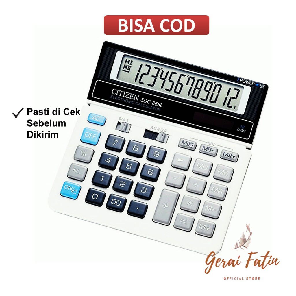 TERBARU Kalkulator Dagang Citizen 868 12 Digit / CT-8614 14 Digit / Memory / Replay