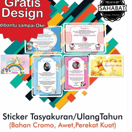 

Special Edition Sticker Aqiqah Label / Label tasyakuran / sticker syukuran / label 40 hari kelahiran / label bento / FREE DESIGN Unlimitid