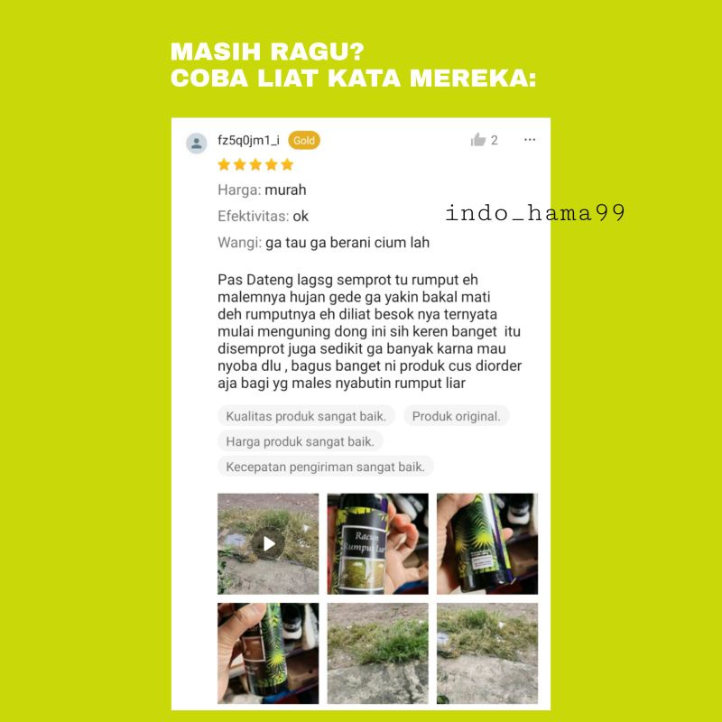 BYE BYE RUMPUT LIAR/ILALANG DAN GULMA SAMPAI AKAR AKARNYA KEMASAN 250ML