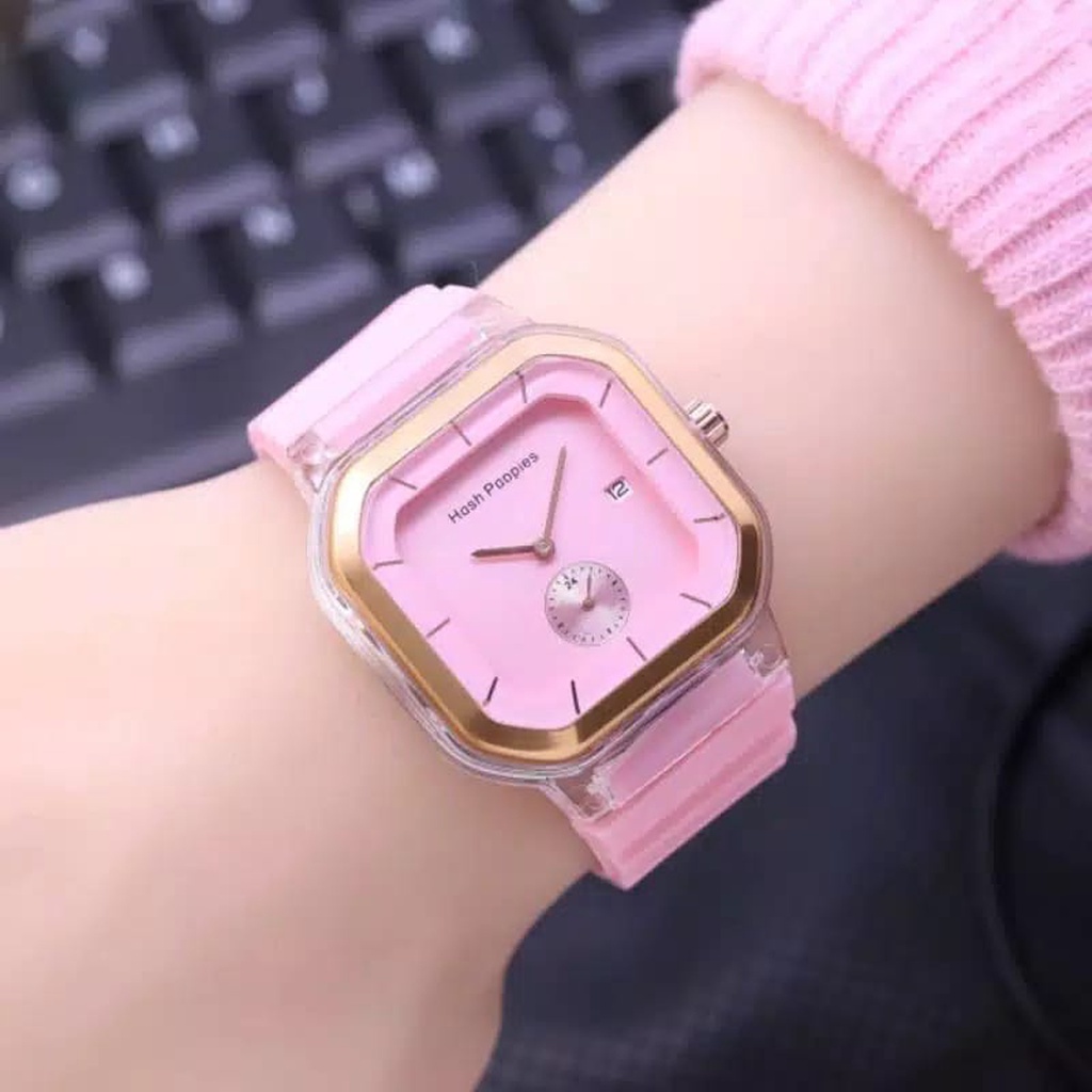 ☛TK☚ JT037 Jam Tangan Wanita Hush Puppies Crono Hiasan Bentuk Kotak HP-60