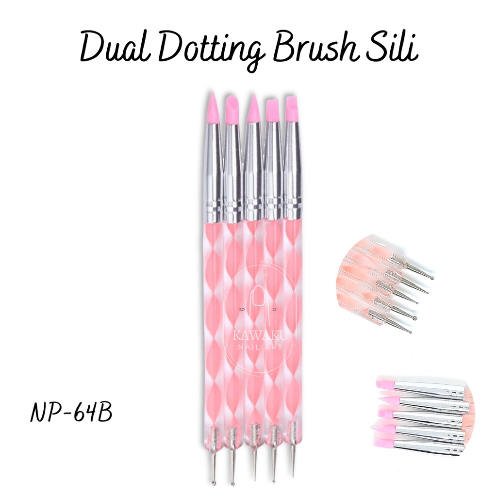 Brush Dual dotting silicone spiral set Nail Art tools