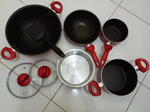 Supra Panci Cookware Set Rosemary 9 Pcs Teflon Set Tebal