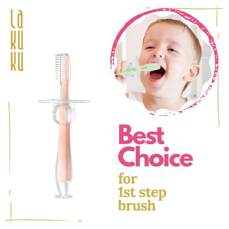 Silicone Tooth Brush 1st step (Food Grade)- Sikat Gigi Bayi Anak bahan silikon