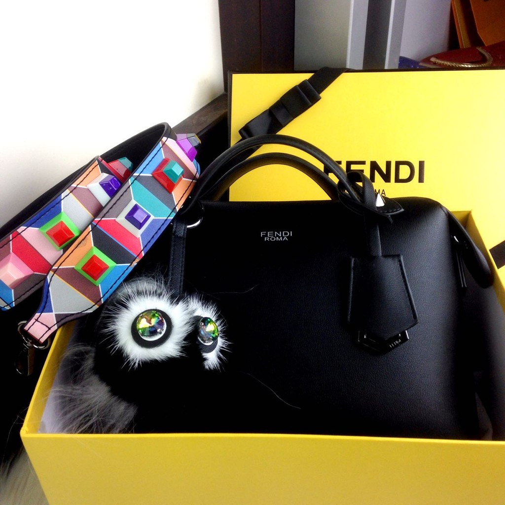 FENDI By The Way Boston Bag SS18 with Monster Crystal Charms & "MULTI STRAP YOU" 72211 VL