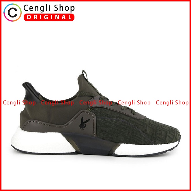 SEPATU SNEAKER PLAYBOY PRIA ORIGINAL CASUAL KETS BRANDED HITAM PL94