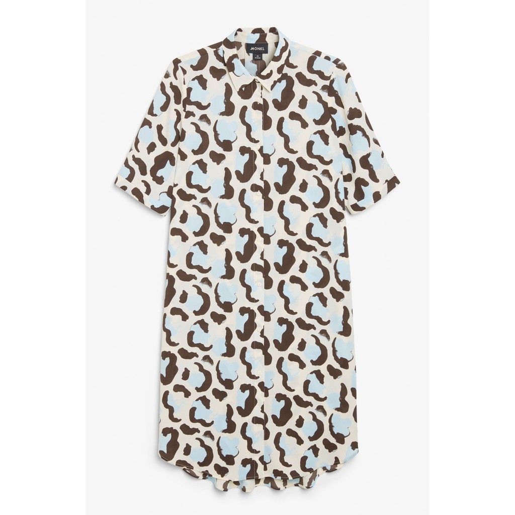MONKI Leopard printButton-up shirt dress