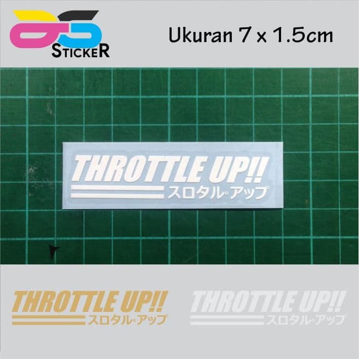 

Sticker / Stiker Throttle Up 1,5x7cm Gold atau Silver