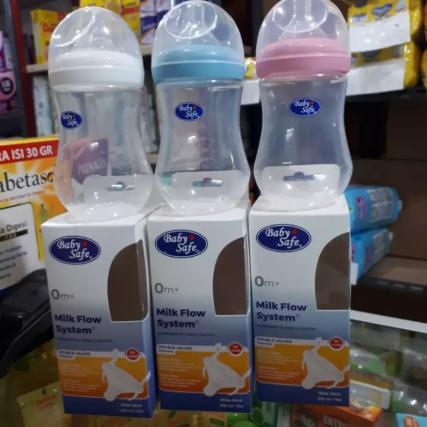 Baby Safe Milk Flow System 125ml atau 250ml 0m+ Botol Susu Bayi WideNeck Newborn