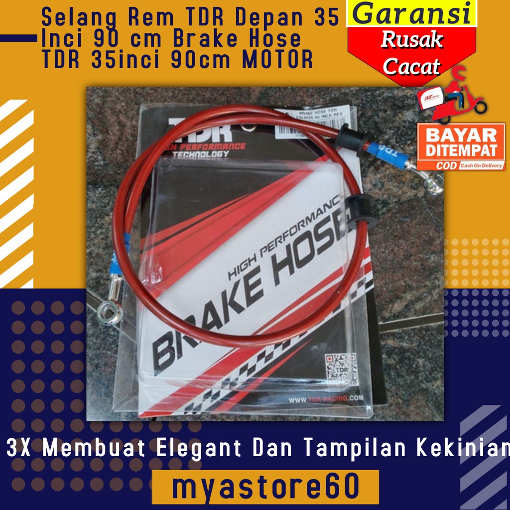 Selang Slang Rem TDR Depan 35 Inci 90 cm Brake Hose TDR 35inci 90cm Aksesoris Semua Motor Universal