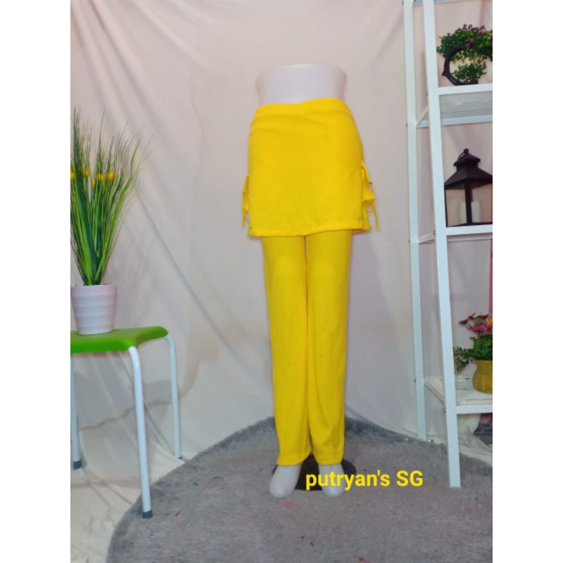 Celana Senam Rok Kantong Kuning/COD/Bayar Ditempat