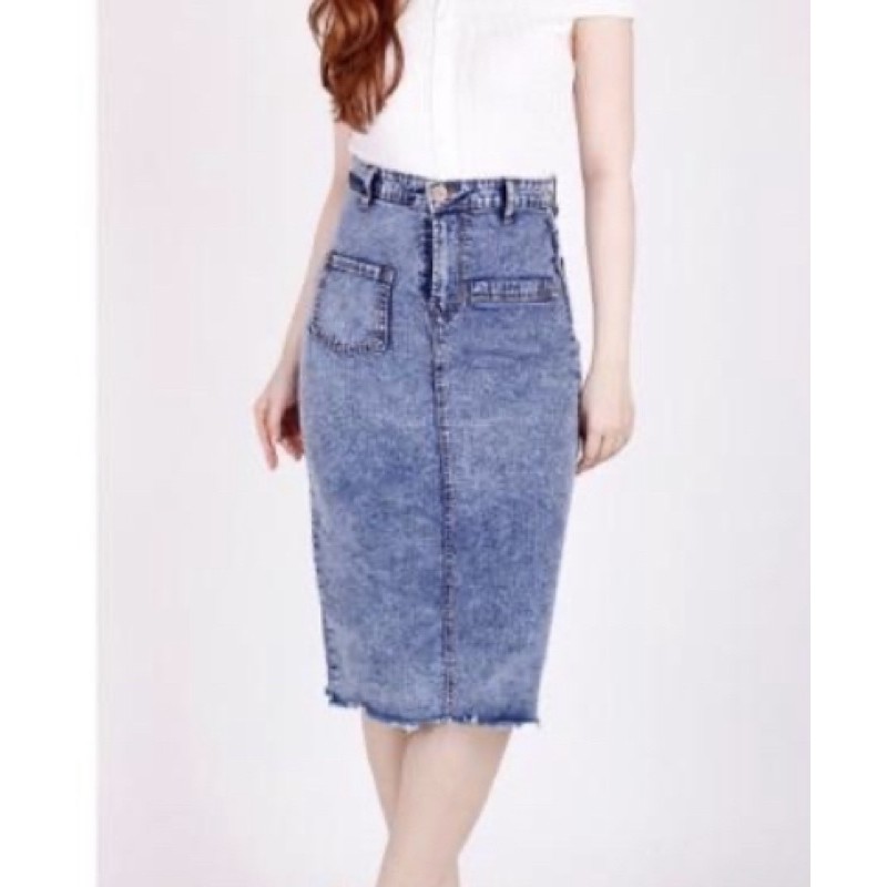 ROK JEANS WANITA 7/8 SPAN / SKIRT JEANS