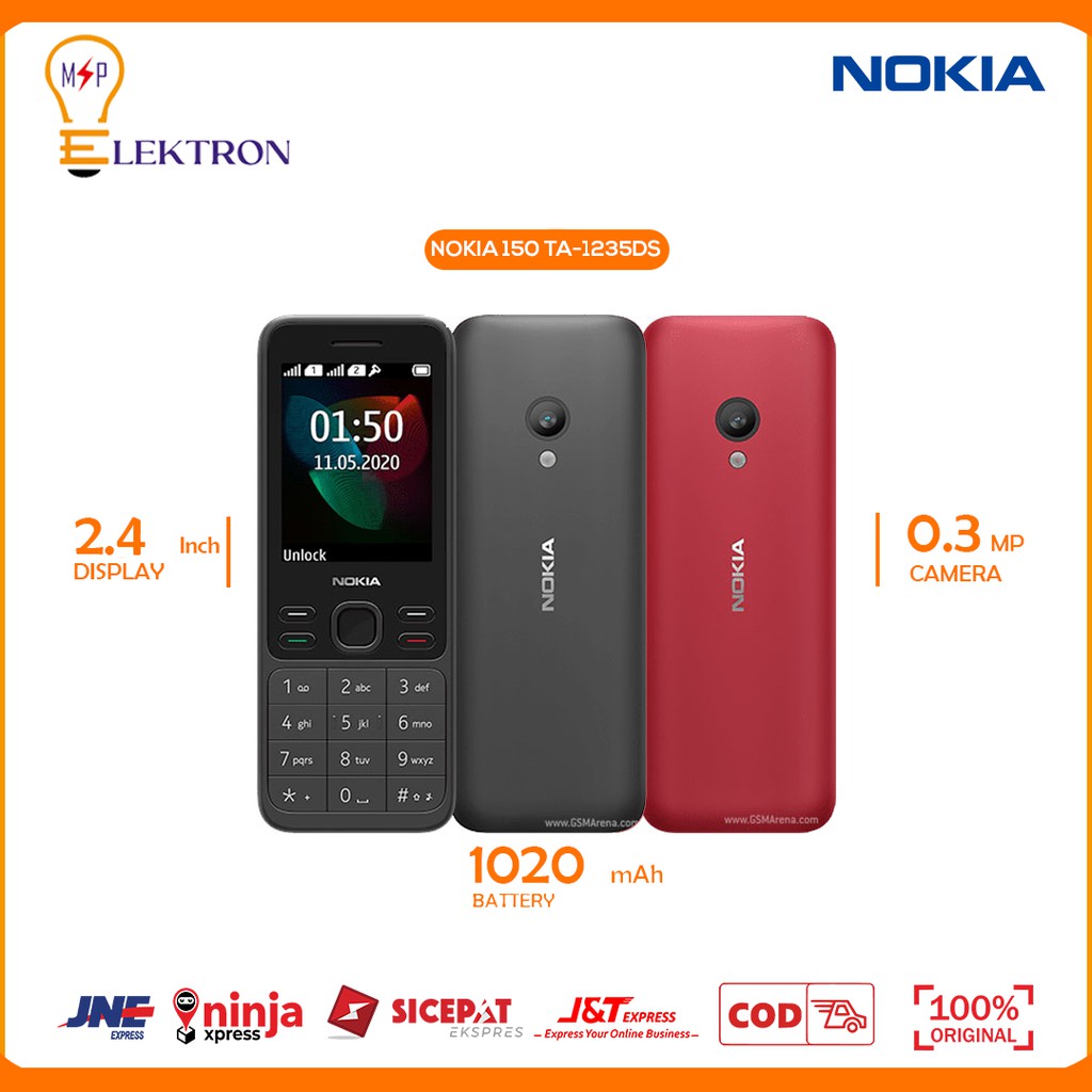 HP NOKIA 150 TA-1235DS HANDPHONE DUAL SIM SINGLE CAMERA FEATURE PHONE RADIO BLUETOOTH GARANSI RESMI