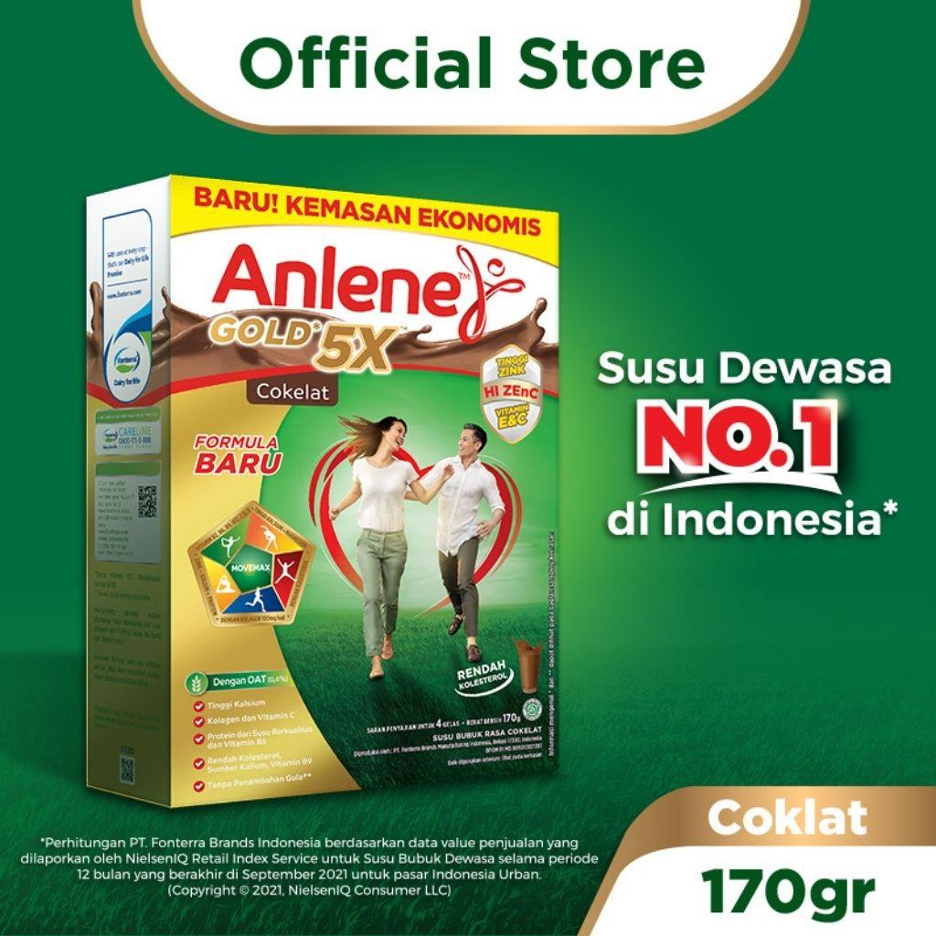 Promo Harga Anlene Gold Plus 5x Hi-Calcium Coklat 175 gr - Shopee