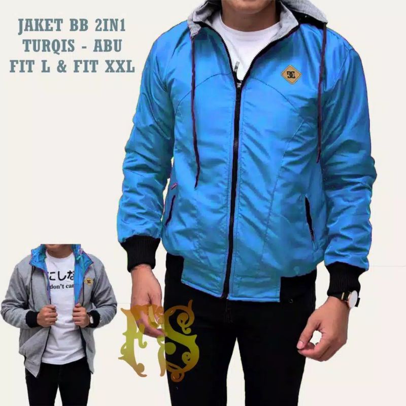 JAKET BOLAK BALIK 2IN1 / JAKET MOTOR / BB / PARASUT / PRIA WANITA / DISTRO-TURKISH