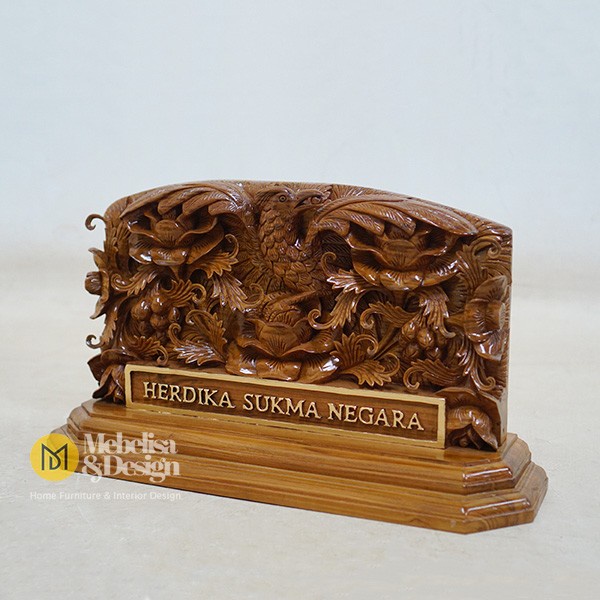 Papan Nama Ukir Relief Kayu Jati Jepara