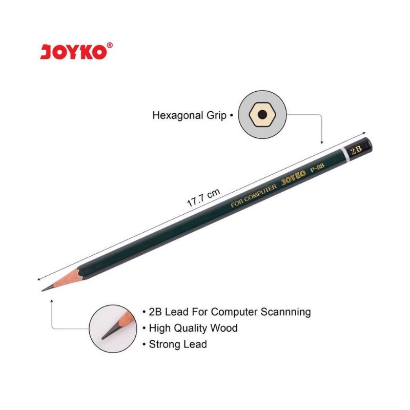 

PENSIL JOYKO 2B HIJAU P-88 PER LUSIN 12 PCS
