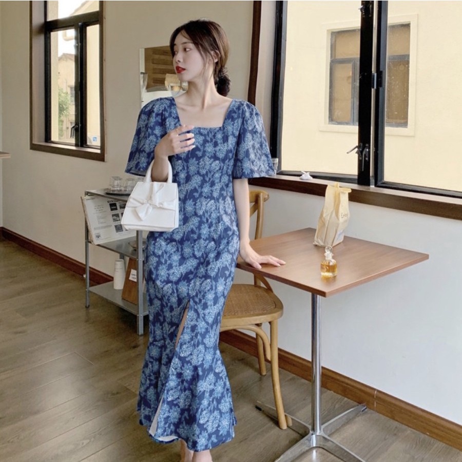 CASUAL OFFICE MIDI POLYESTER DRESS KOREAN FASHION ALL SIZE NEW COLLECTION