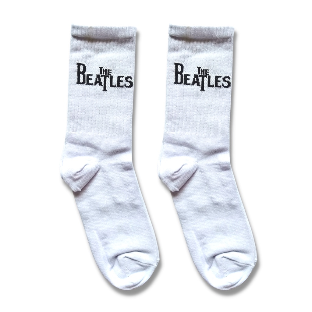 Kaos Kaki Oldschool - Kaos Kaki Motif The Beatles Putih - The Muds Official