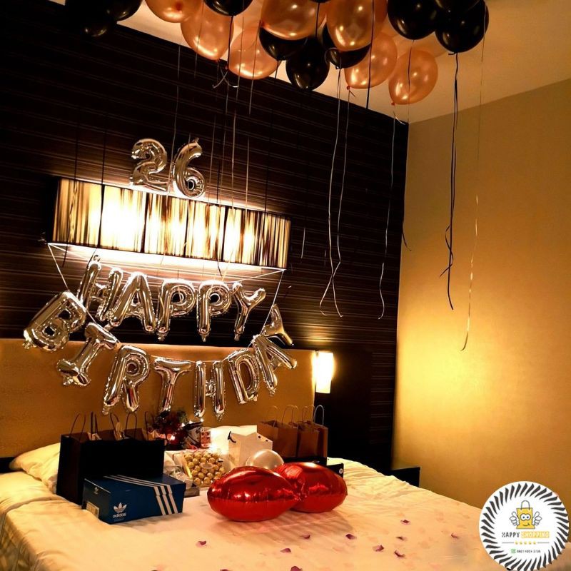 PAKET DEKORASI ULANG TAHUN/ HAPPY BIRTHDAY SPESIAL LOVE MERAH TEMA SILVER