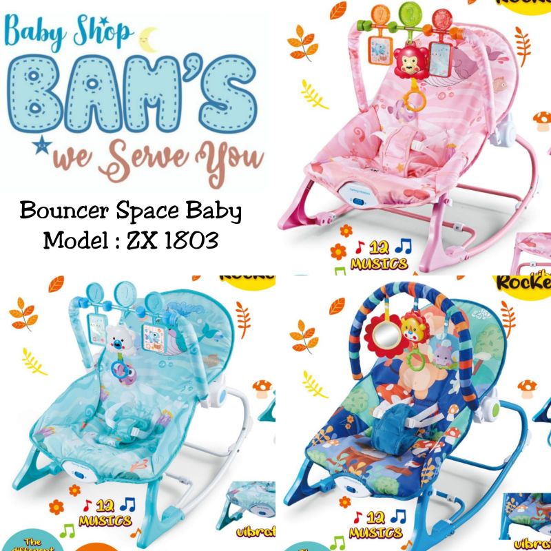 [TERMURAH BAMS] Bouncer Space Baby Exotic 10 in 1 ZX 1803 1804 1805 SB 8630 Kursi Santai Bayi Pliko Infant Seat Baby Elle BE-8318 T Mastela Fold Up Pocco Seat Kado Ultah Anak Bayi-2