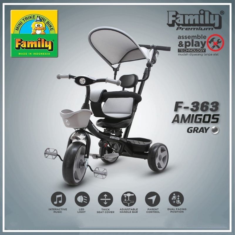 SEPEDA ANAK RODA TIGA FAMILY AMIGOS F-363 &amp; SAUBER F-8101 RODA TIGA SHINCAN BMX TRICYLE