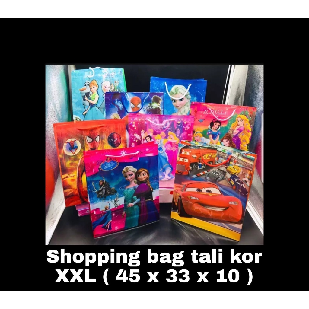 

LJK SHOP - GOODIE BAG ULANG TAHUN / SHOPPING BAG PLASTIK BAHAN TEBAL KARAKTER KARTUN UKURAN XXL