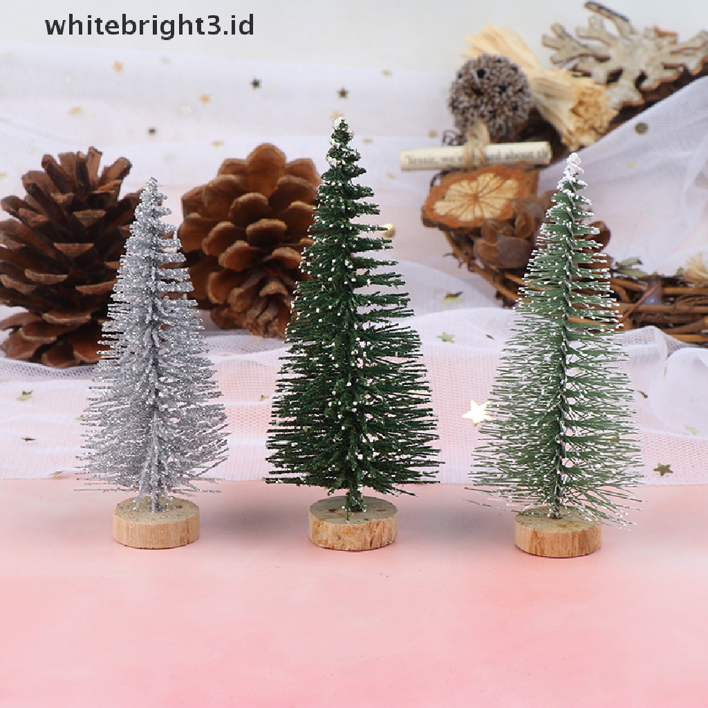 (whitebright3.id) 3pcs / set Pohon Natal Mini Untuk Dekorasi Meja