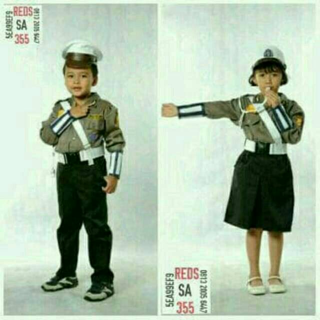 PROMO BAJU  SERAGAM  ANAK POCIL POLISI  CILIK MURAH HARGA 