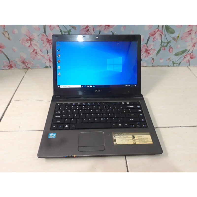 laptop acer 4750 intel core i3 ram 2gb hdd 500gb hitam normal siap pakai