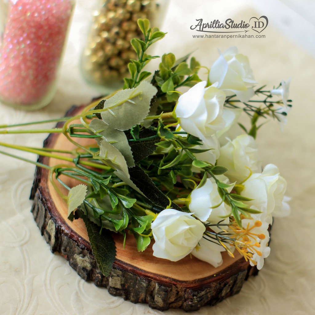 Craft Bunga Artificial Rose Itali - Putih