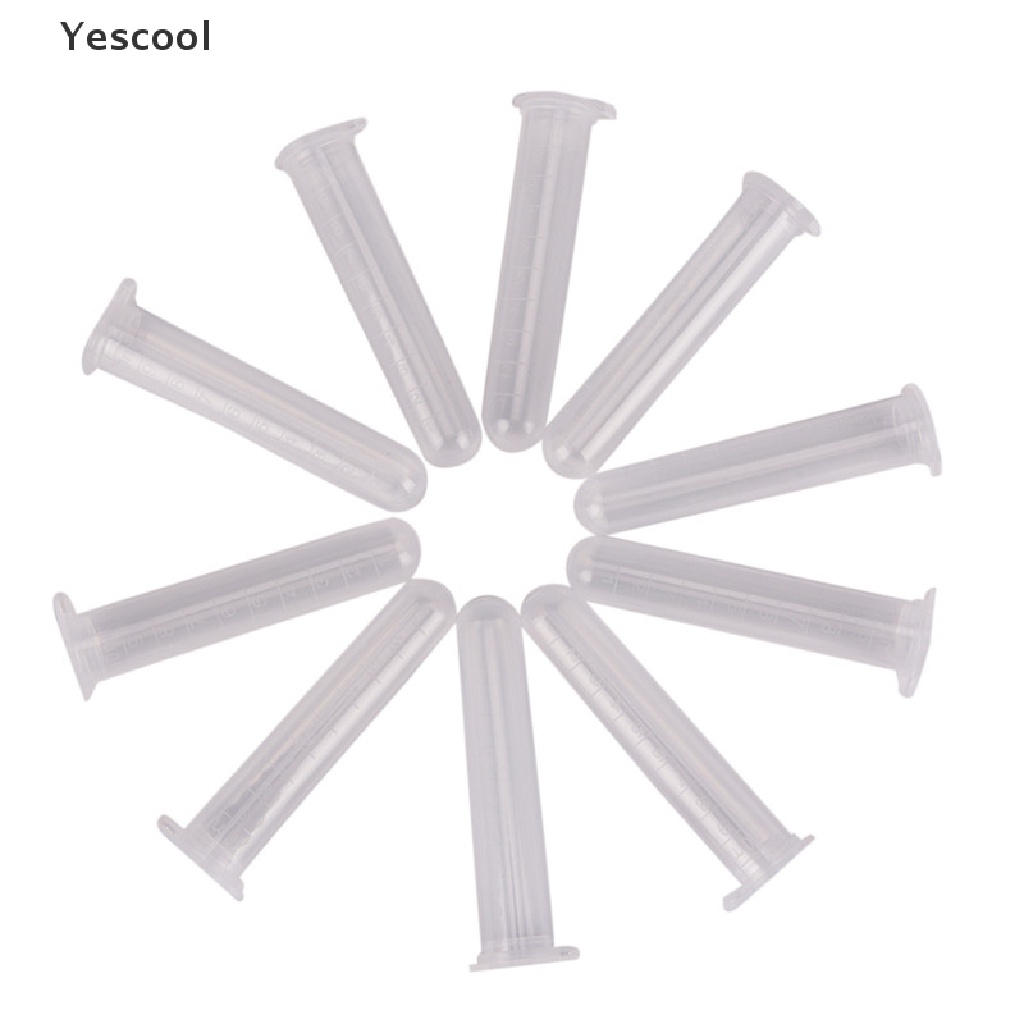 Yescool 10pcs Tabung Sentrifugal Mikro 10ml Bahan Plastik Transparan Dengan Tutup snap