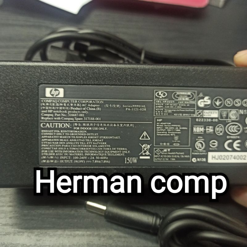 Original Adaptor Charger Hp PC ALL IN ONE DESKTOP 19V 7.89A Pin Central 150W