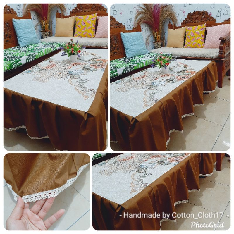 Tapak Meja Tamu / Taplak meja shabby chic/ taplak meja ruffel