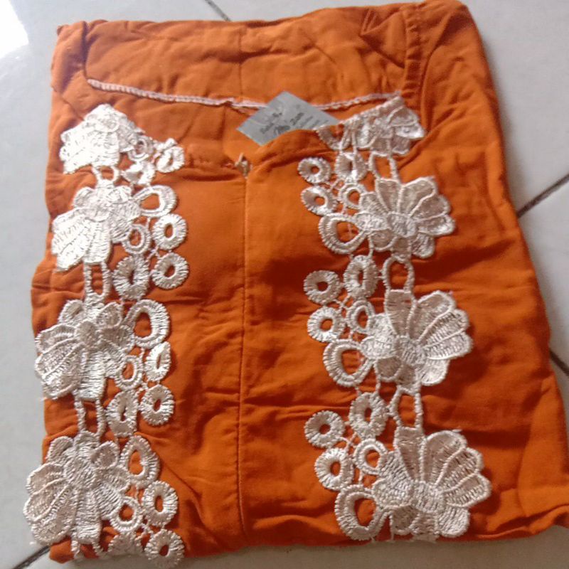 DASTER ARAB TUNIK LULU JUMBO LD 125 standar ld 110 renda full muter-Kunyit