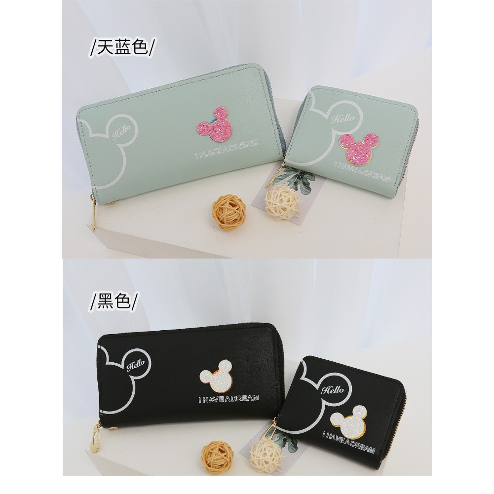 Satu7an D49 Dompet Panjang Mini Zipper Wanita Kulit Sintetis Motif Kartun