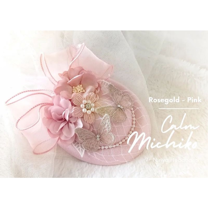 Rosegold Calm Michiko Hat Bando | Headband Nylon Bayi | Bandana Topi Anak