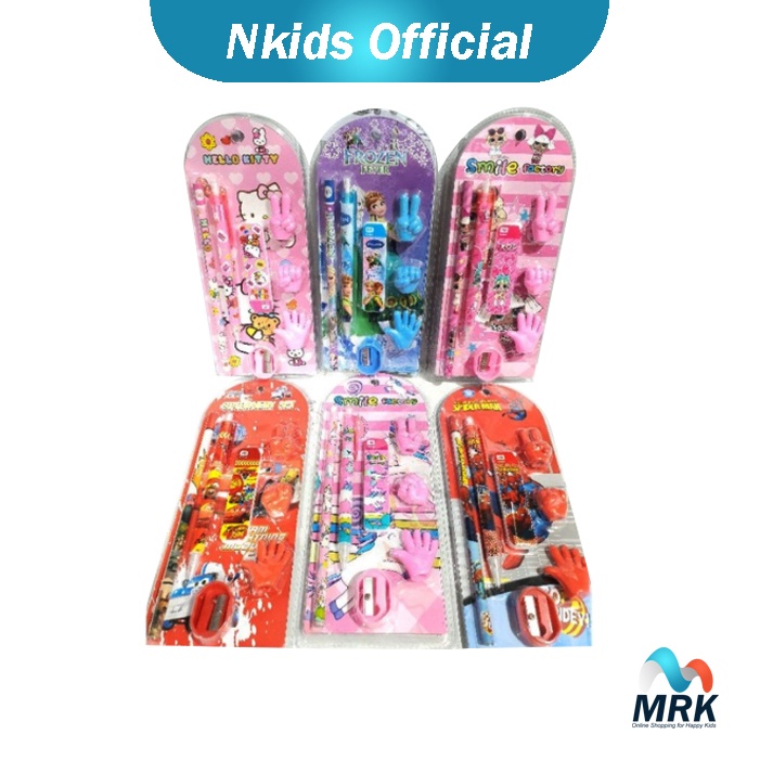 

Stationery Set dengan Strip Bentuk Jari Murah / Paket Hemat Alat Tulis 7in1