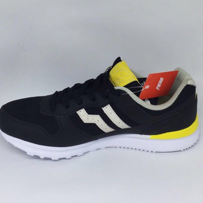 Sepatu casual piero jogger black moonbeam yellow Original